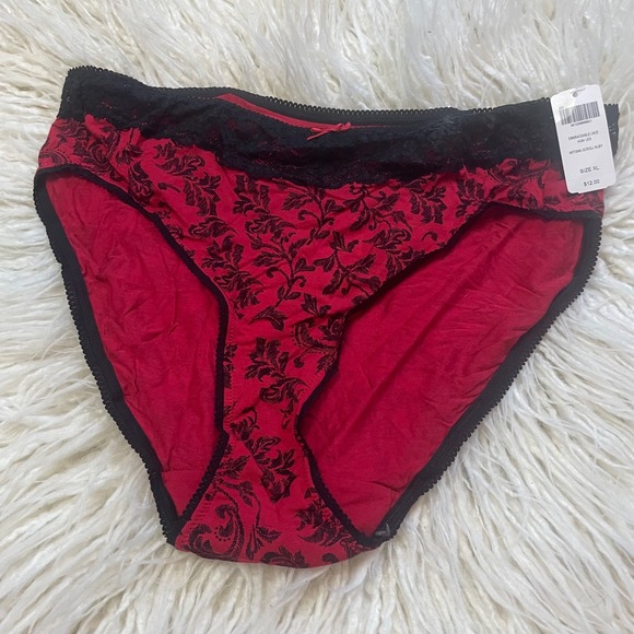 NWT Soma Women Patterned Underwear Embraceable Lace High Leg Panties Red Size XL - Picture 1 of 5